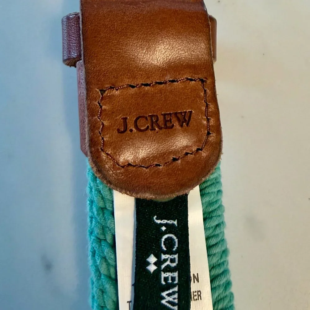 J. Crew Like New Green Braided/Leather L-XL Belt 35